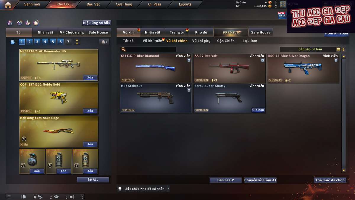 shop acc cf uy tin gia re